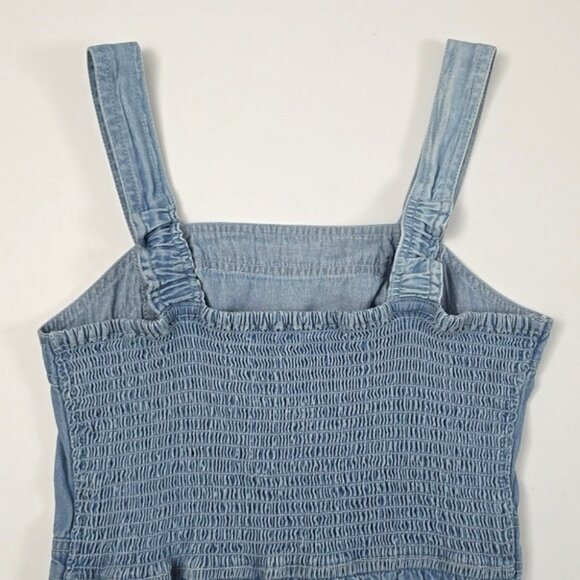 Japna Women's Light Wash Blue Denim Denim Jumpsuit Elastic Back Pockets Size S - Picture 8 of 12